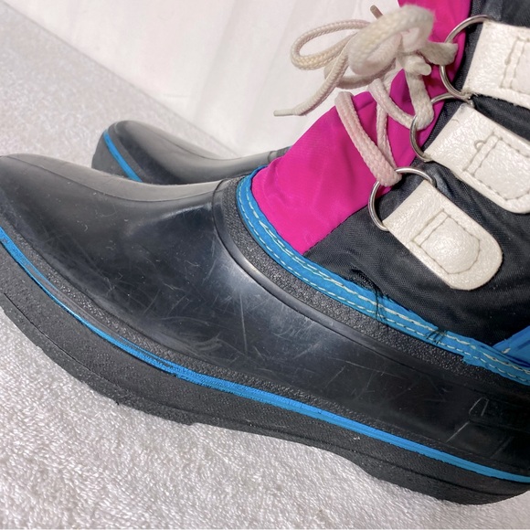 Vintage Baffin Black Pink Blue Winter Boots 11 - Picture 9 of 16